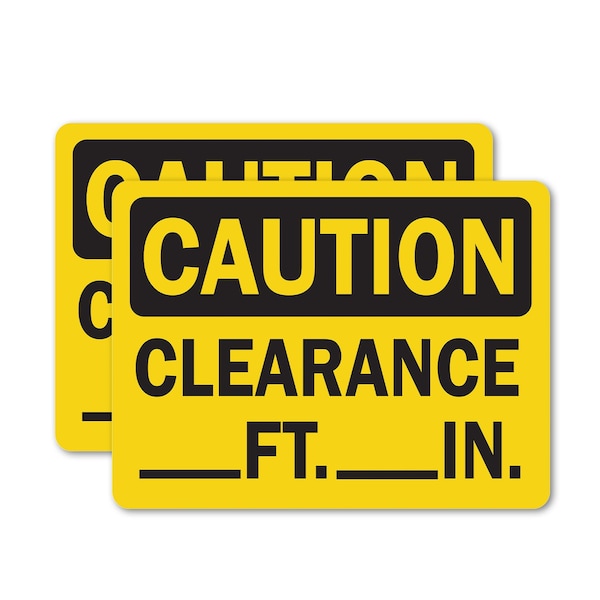 Signmission Clearance _Ft._In., 5 in W x Rectangle, Vinyl Decal OS-2PACK-CS-D-35-L-19126 - main